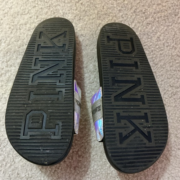 Victoria's Secret Pink Holographic Slide Sandals - Picture 4 of 4